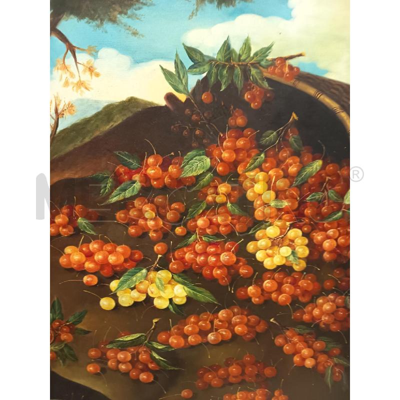 QUADRO OLI OSU TELA NATURA MORTA CILIEGIE | Mercatino dell'Usato Roma porta maggiore 2