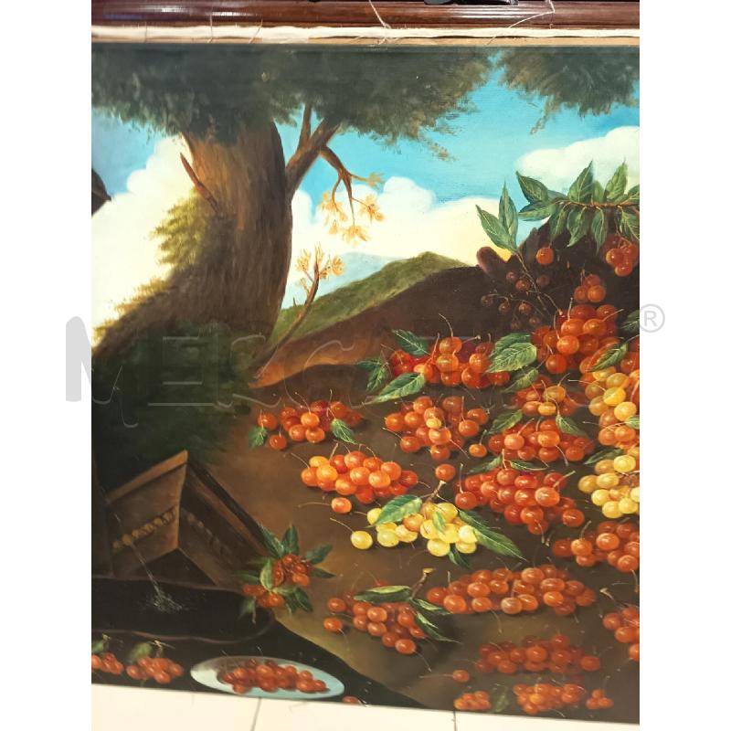 QUADRO OLI OSU TELA NATURA MORTA CILIEGIE | Mercatino dell'Usato Roma porta maggiore 4
