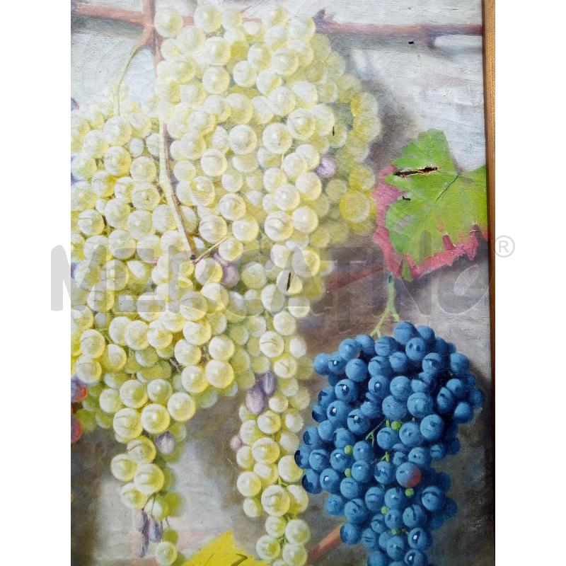 QUADRO OLO SU TELA UVA DA RESTAURARE  | Mercatino dell'Usato Roma porta maggiore 2