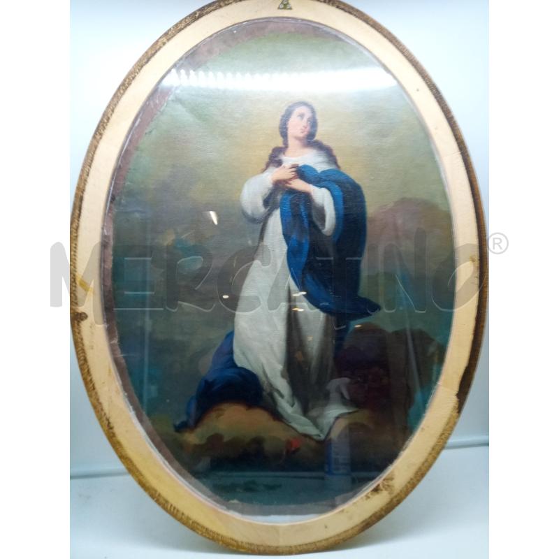 QUADRO OVALE BIFRONTE OLIO SU TELA SACRA FAMIGLIA/SANTA CON SERPE | Mercatino dell'Usato Roma porta maggiore 3