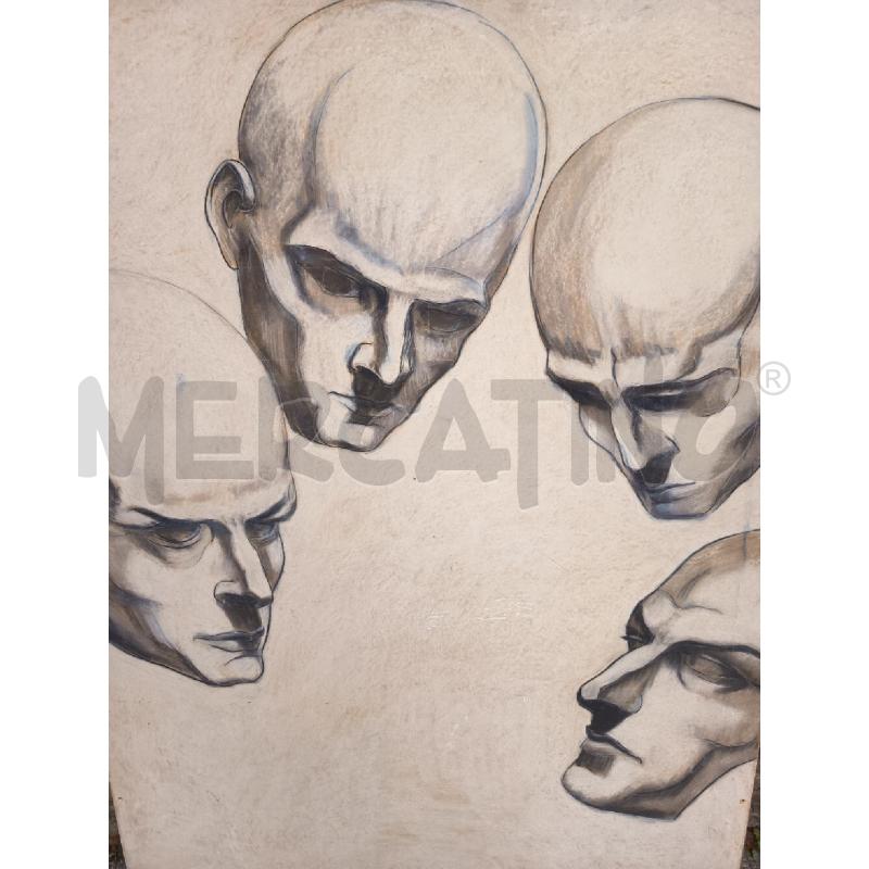 QUADRO PANNELLO SCENOGRAFIA UOMO DISPERATO VOLTI GIUDICANTI  | Mercatino dell'Usato Roma porta maggiore 5