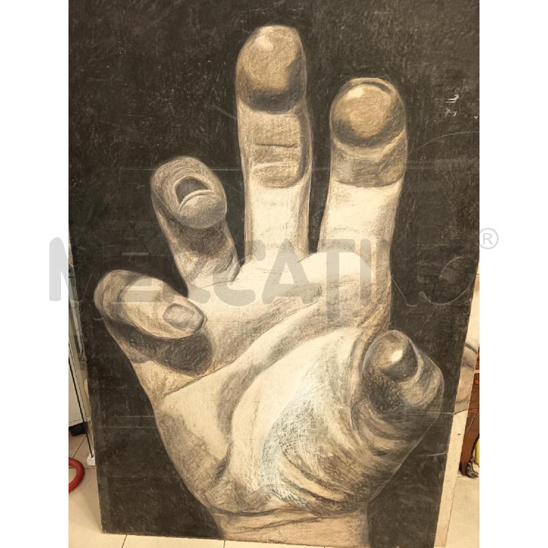 QUADRO PANNELLO SCENOGRAFICO CARBONCINO MANO BOCCA | Mercatino dell'Usato Roma porta maggiore 1