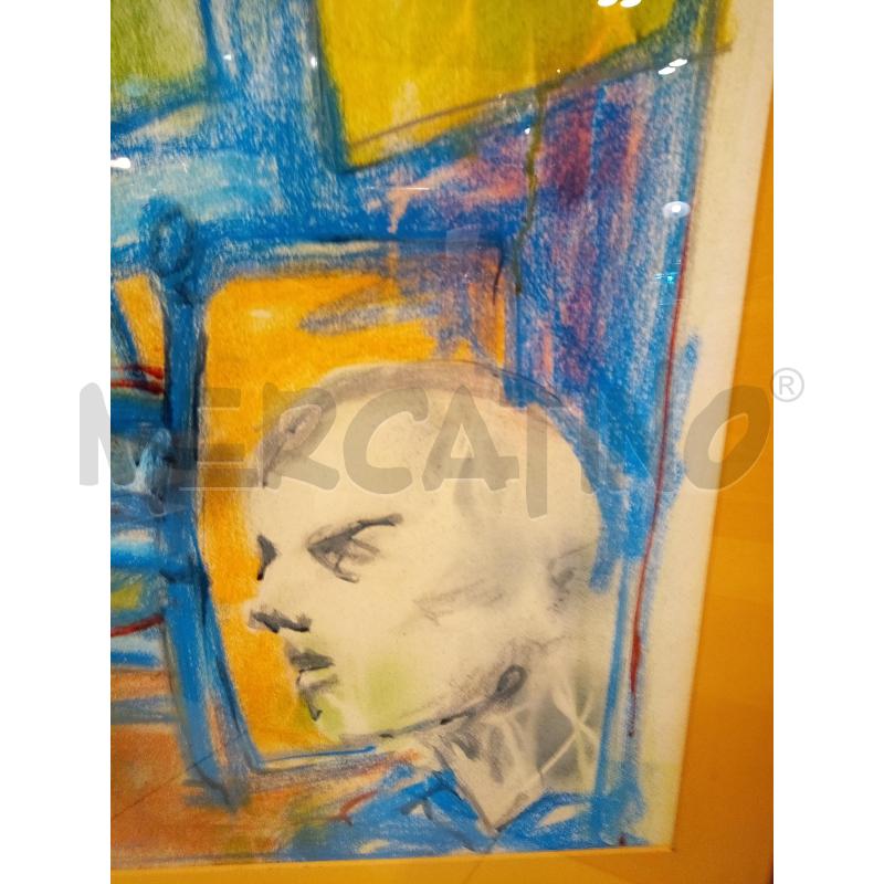 QUADRO PASTELLI A OLIO TESTA UOMO SEDIA BLU | Mercatino dell'Usato Roma porta maggiore 3