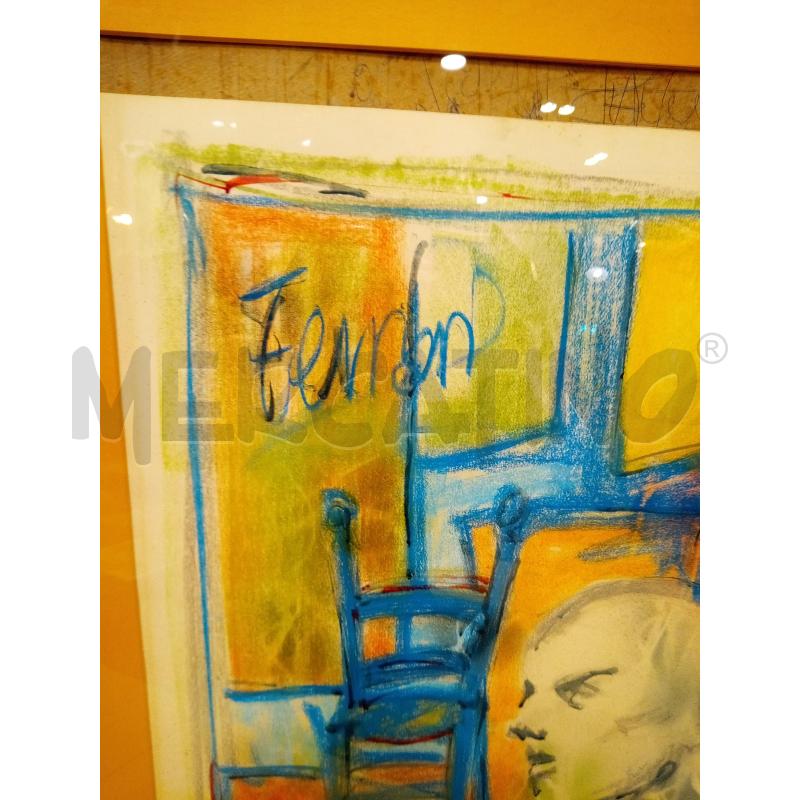 QUADRO PASTELLI A OLIO TESTA UOMO SEDIA BLU | Mercatino dell'Usato Roma porta maggiore 4