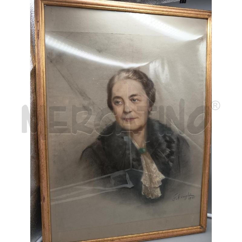 QUADRO PASTELLO VOLTO DONNA  | Mercatino dell'Usato Roma porta maggiore 1