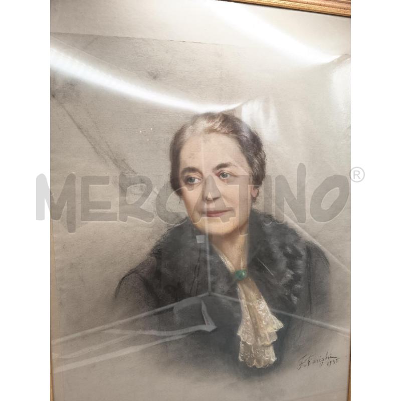 QUADRO PASTELLO VOLTO DONNA  | Mercatino dell'Usato Roma porta maggiore 3