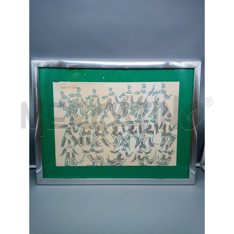 QUADRO PENNARELLO PULCINELLI ARGENTATI | Mercatino dell'Usato Roma porta maggiore 1