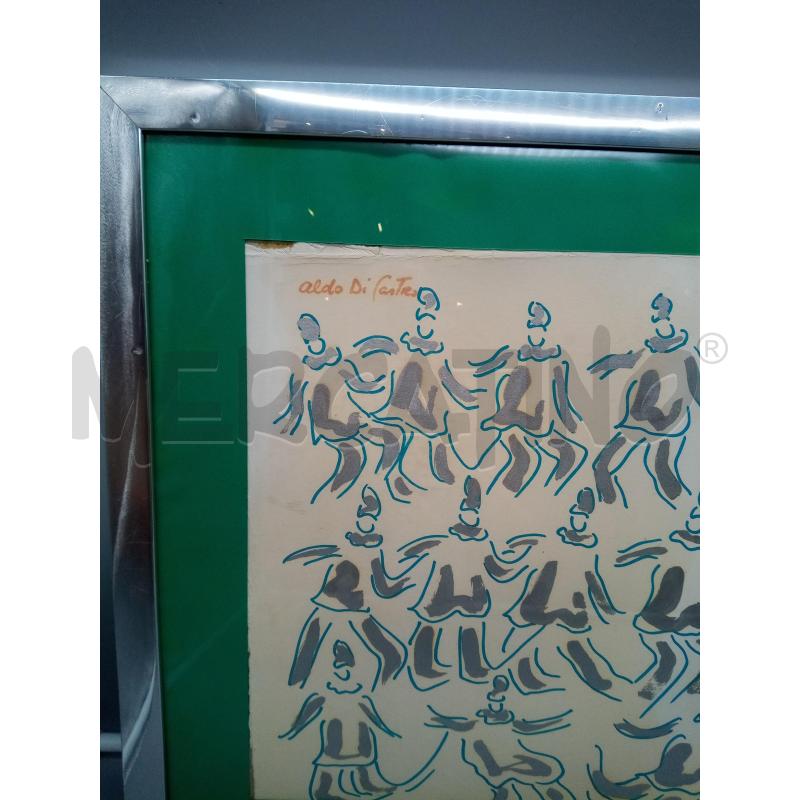QUADRO PENNARELLO PULCINELLI ARGENTATI | Mercatino dell'Usato Roma porta maggiore 2
