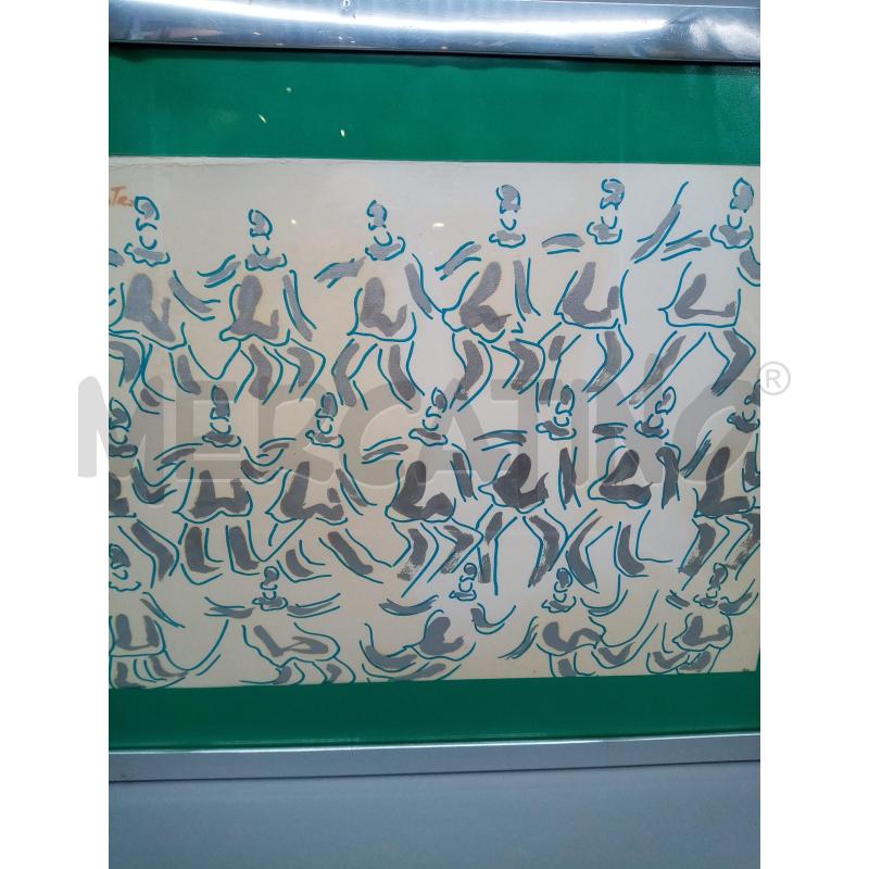 QUADRO PENNARELLO PULCINELLI ARGENTATI | Mercatino dell'Usato Roma porta maggiore 3