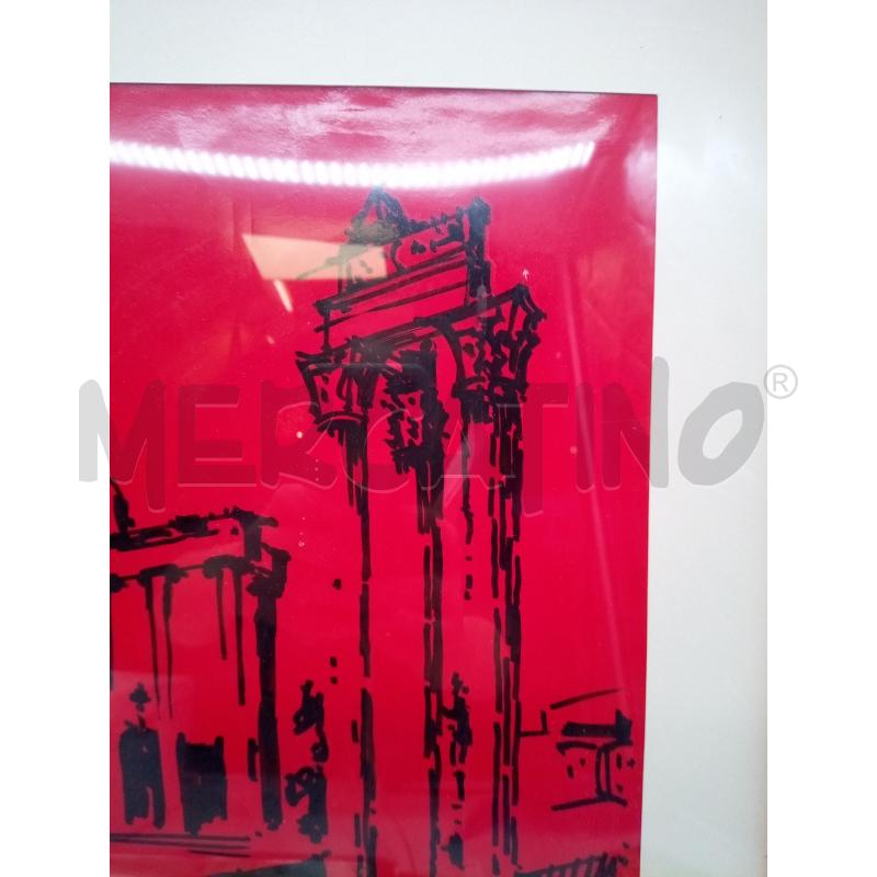 QUADRO PENNARELLO SCORCIO ROMANO FONDO ROSSO | Mercatino dell'Usato Roma porta maggiore 4