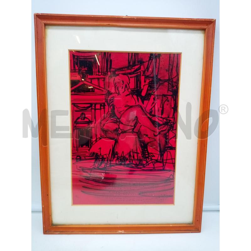 QUADRO PENNARELLO STATUA FONDO ROSSO | Mercatino dell'Usato Roma porta maggiore 1