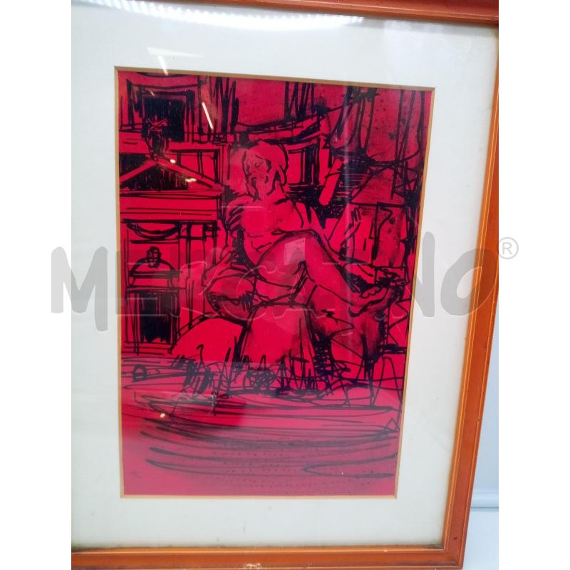 QUADRO PENNARELLO STATUA FONDO ROSSO | Mercatino dell'Usato Roma porta maggiore 2