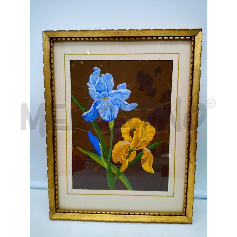 QUADRO POCHOIR FIORI LILLA | Mercatino dell'Usato Roma porta maggiore 1