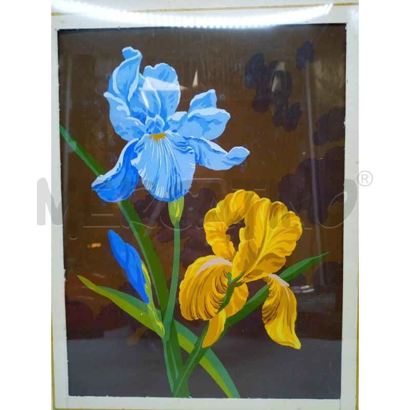 QUADRO POCHOIR FIORI LILLA | Mercatino dell'Usato Roma porta maggiore 2