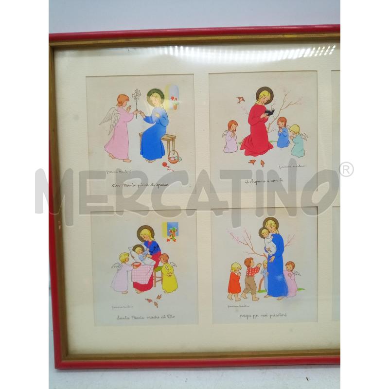 QUADRO POCHOIR PREGHIERA AVE MARIA  | Mercatino dell'Usato Roma porta maggiore 2