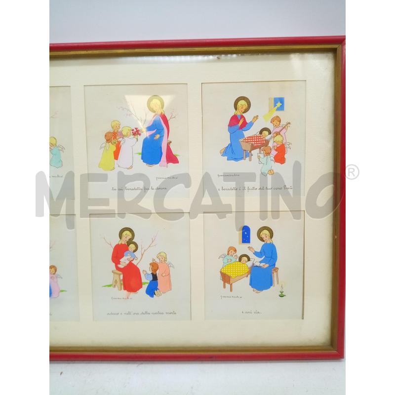 QUADRO POCHOIR PREGHIERA AVE MARIA  | Mercatino dell'Usato Roma porta maggiore 3