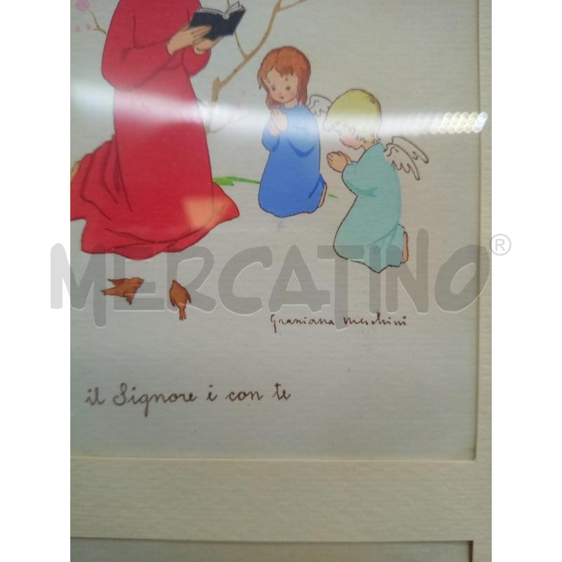QUADRO POCHOIR PREGHIERA AVE MARIA  | Mercatino dell'Usato Roma porta maggiore 4