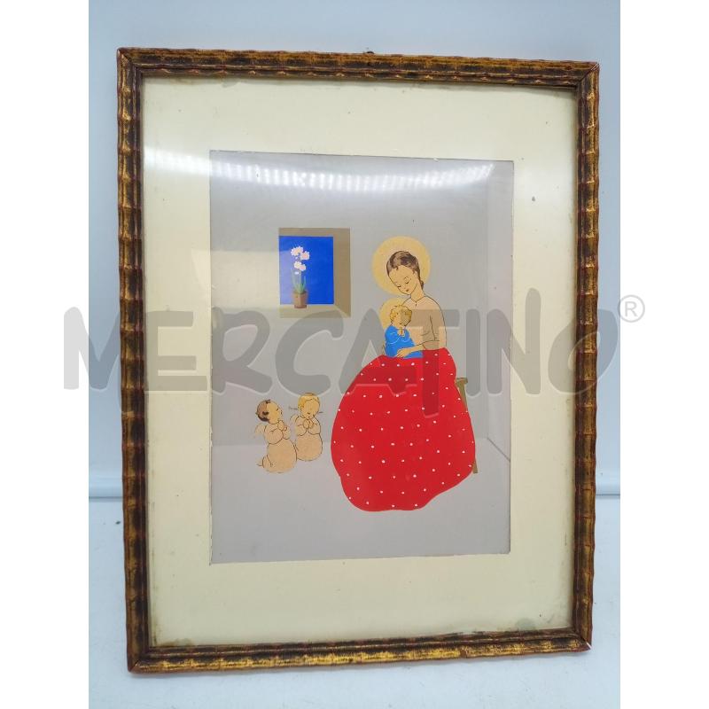 QUADRO POCHOIR SCENA MATERNA  | Mercatino dell'Usato Roma porta maggiore 1