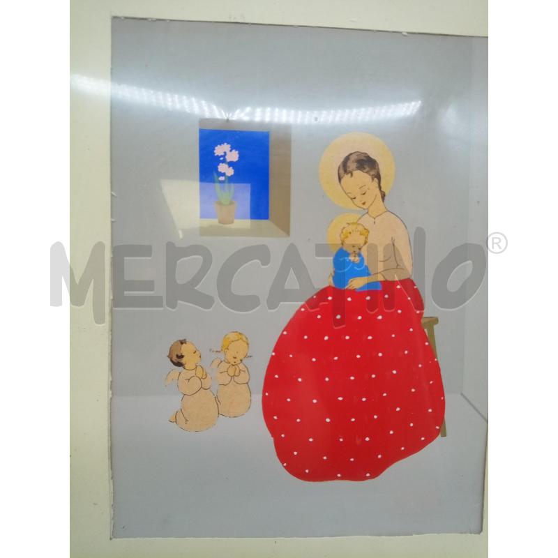 QUADRO POCHOIR SCENA MATERNA  | Mercatino dell'Usato Roma porta maggiore 2