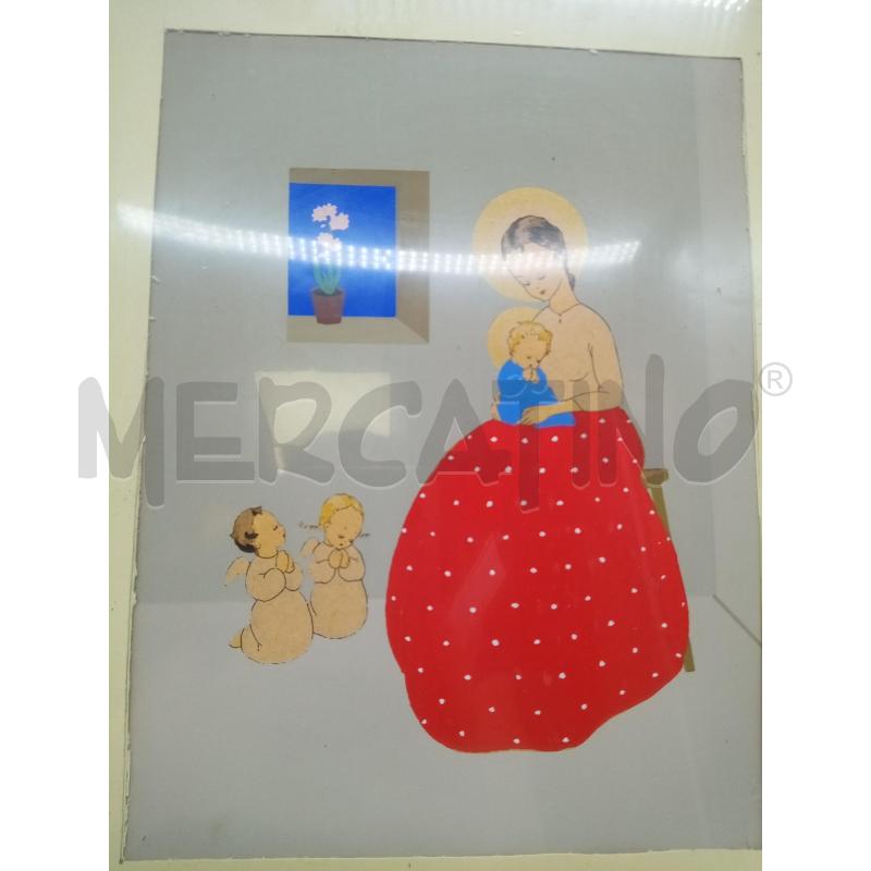 QUADRO POCHOIR SCENA MATERNA  | Mercatino dell'Usato Roma porta maggiore 3
