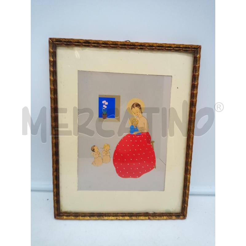 QUADRO POCHOIR SCENA MATERNA  | Mercatino dell'Usato Roma porta maggiore 5