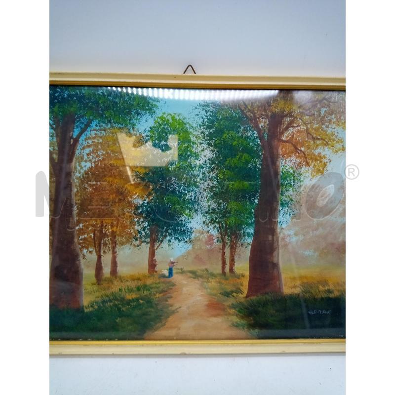 QUADRO QUADCHE SENTIERO CON VIANDANTE  | Mercatino dell'Usato Roma porta maggiore 1