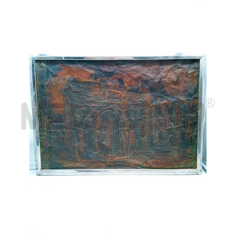 QUADRO RILIEVO SU LASTRA RAMATA ARCO ROMANO | Mercatino dell'Usato Roma porta maggiore 1