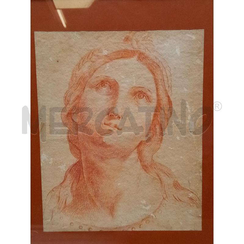 QUADRO SANGUIGNA SU CARTA VOLTO DONNA | Mercatino dell'Usato Roma porta maggiore 2