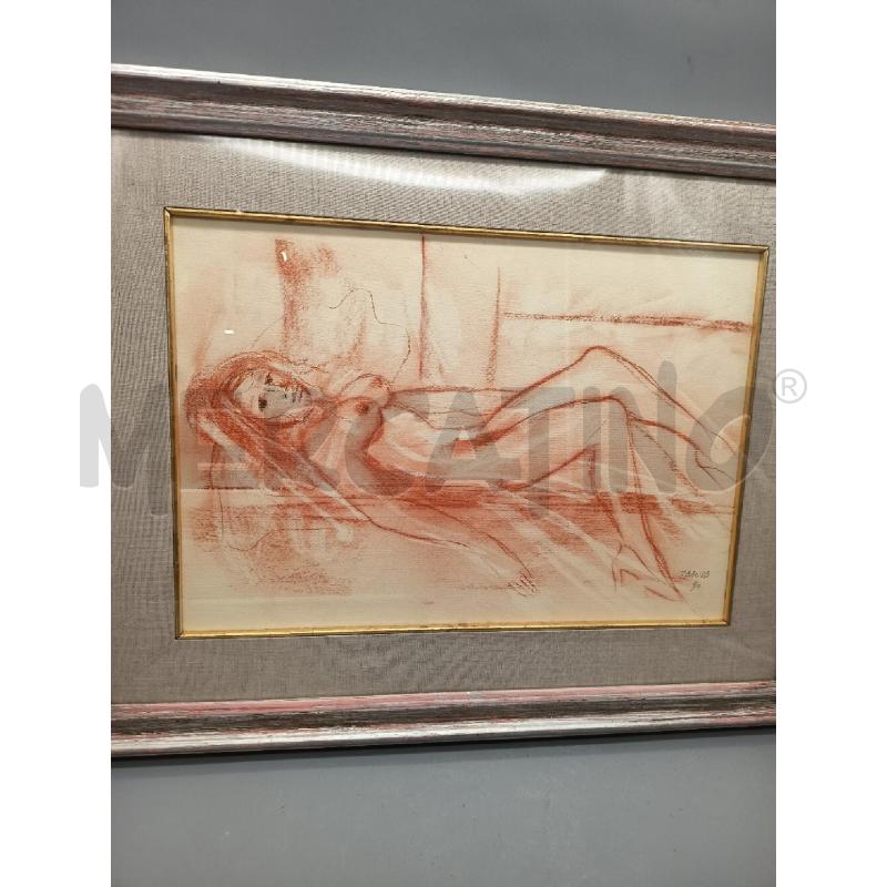 QUADRO SANGUIGNA SU CARTONICINO NUDO DONNA | Mercatino dell'Usato Roma porta maggiore 1