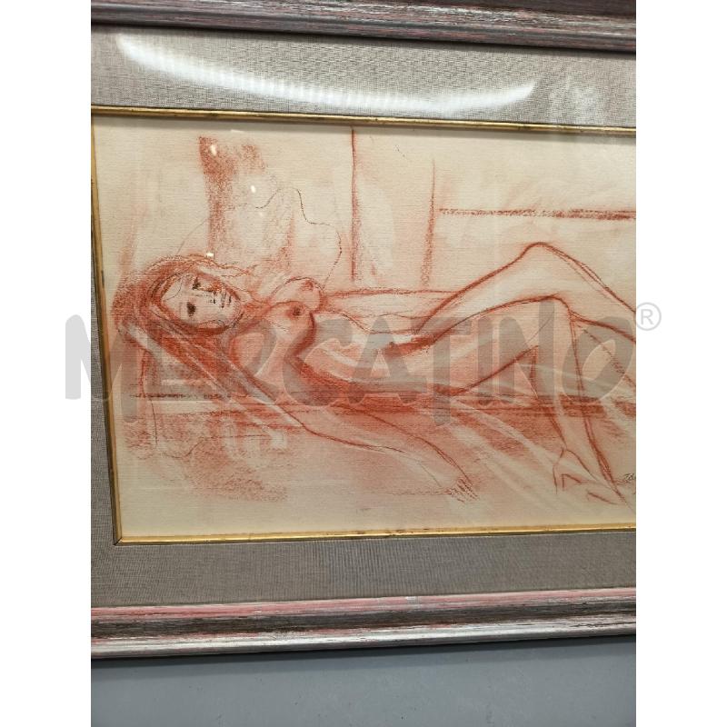 QUADRO SANGUIGNA SU CARTONICINO NUDO DONNA | Mercatino dell'Usato Roma porta maggiore 2