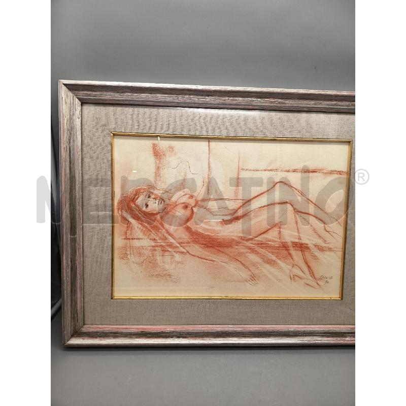 QUADRO SANGUIGNA SU CARTONICINO NUDO DONNA | Mercatino dell'Usato Roma porta maggiore 4