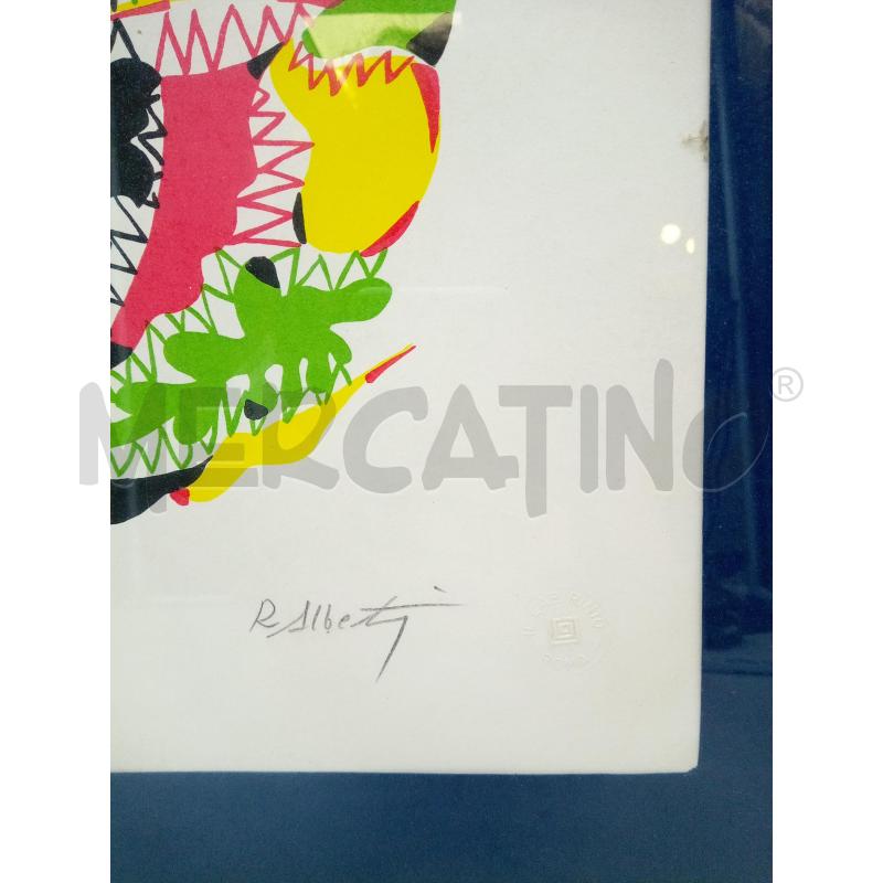 QUADRO SERIGRAFIA COSE DEL MARE TONI VERDE ROSA  | Mercatino dell'Usato Roma porta maggiore 3
