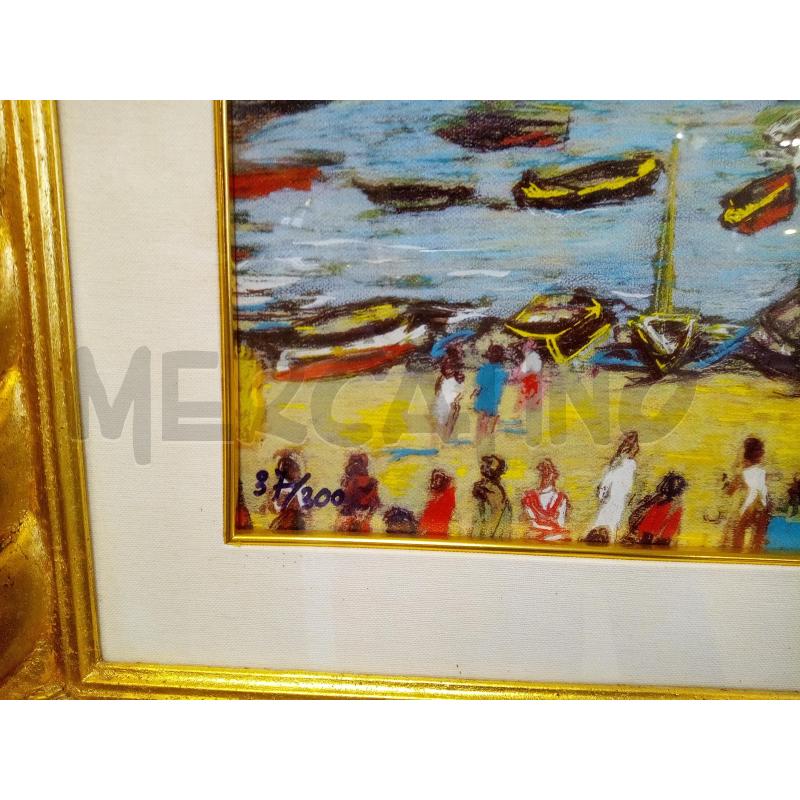 QUADRO SERIGRAFIA INCONTRARSI A PORTOFINO  | Mercatino dell'Usato Roma porta maggiore 4