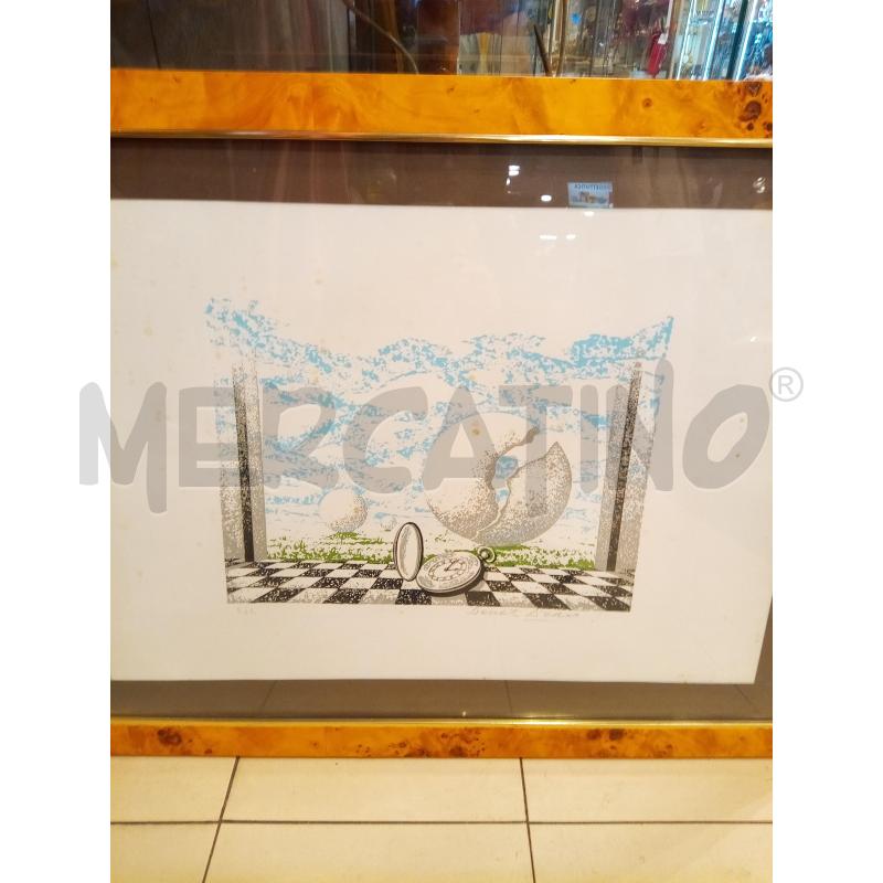 QUADRO SERIGRAFIA METAFISICA OROLOGIO SU SCACCHIERA | Mercatino dell'Usato Roma porta maggiore 1