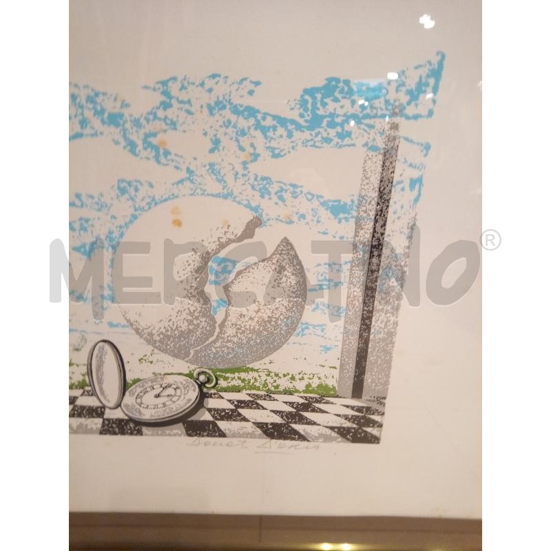 QUADRO SERIGRAFIA METAFISICA OROLOGIO SU SCACCHIERA | Mercatino dell'Usato Roma porta maggiore 2
