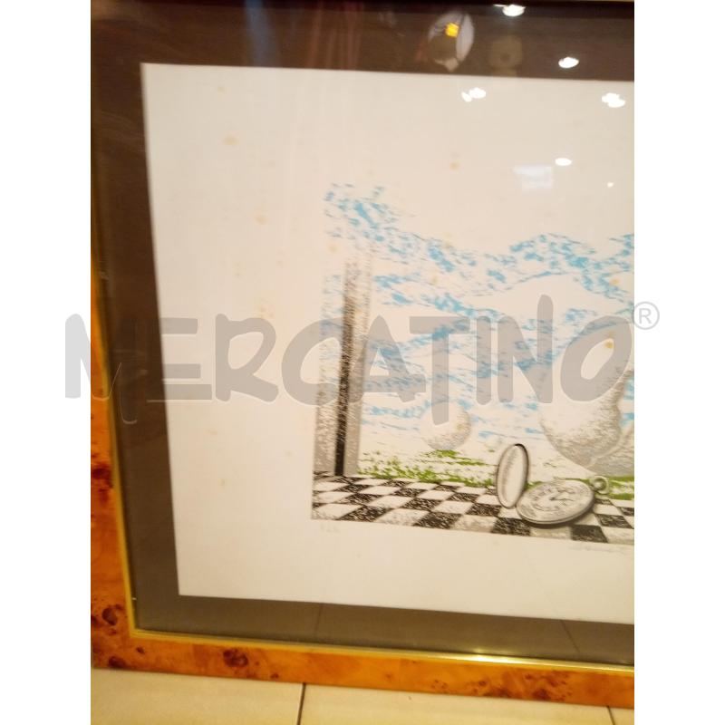 QUADRO SERIGRAFIA METAFISICA OROLOGIO SU SCACCHIERA | Mercatino dell'Usato Roma porta maggiore 3