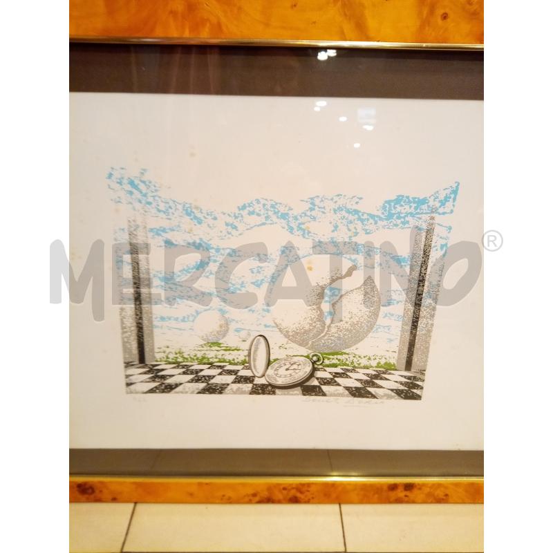 QUADRO SERIGRAFIA METAFISICA OROLOGIO SU SCACCHIERA | Mercatino dell'Usato Roma porta maggiore 4