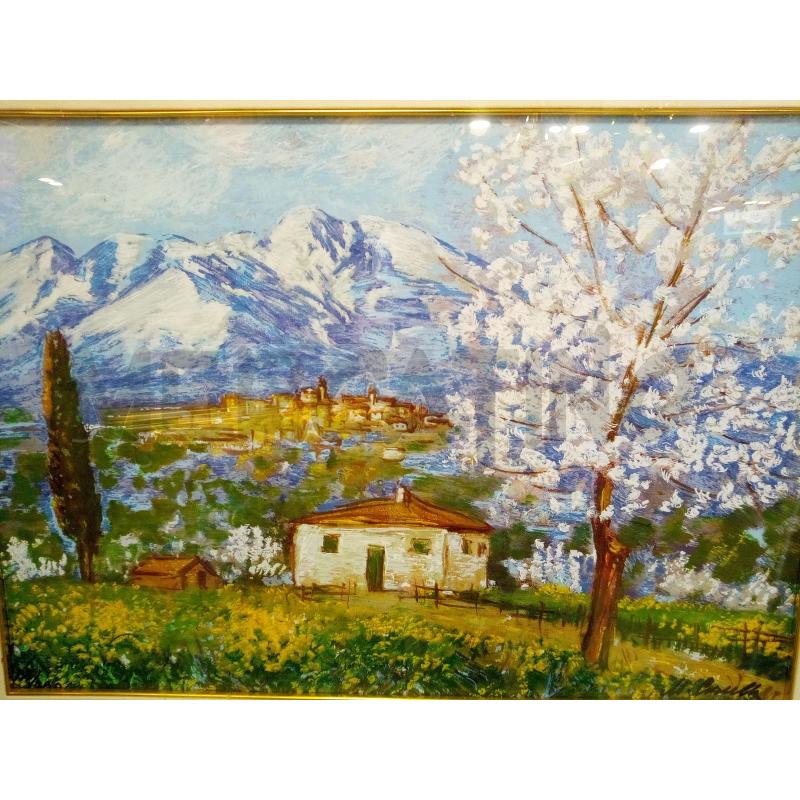 QUADRO SERIGRAFIA PAESAGGIO ABRUZZESE  | Mercatino dell'Usato Roma porta maggiore 2