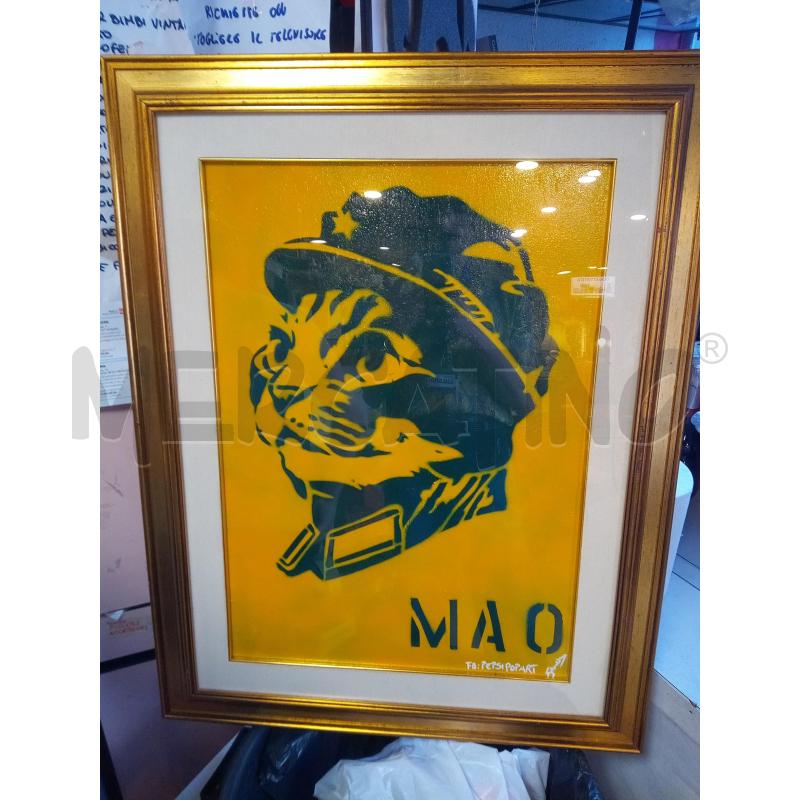 QUADRO STENCIL MAO FONDO GIALLO | Mercatino dell'Usato Roma porta maggiore 1