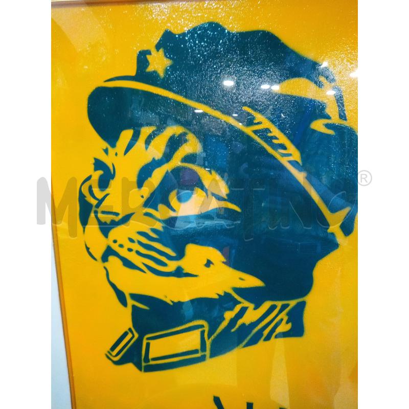 QUADRO STENCIL MAO FONDO GIALLO | Mercatino dell'Usato Roma porta maggiore 2