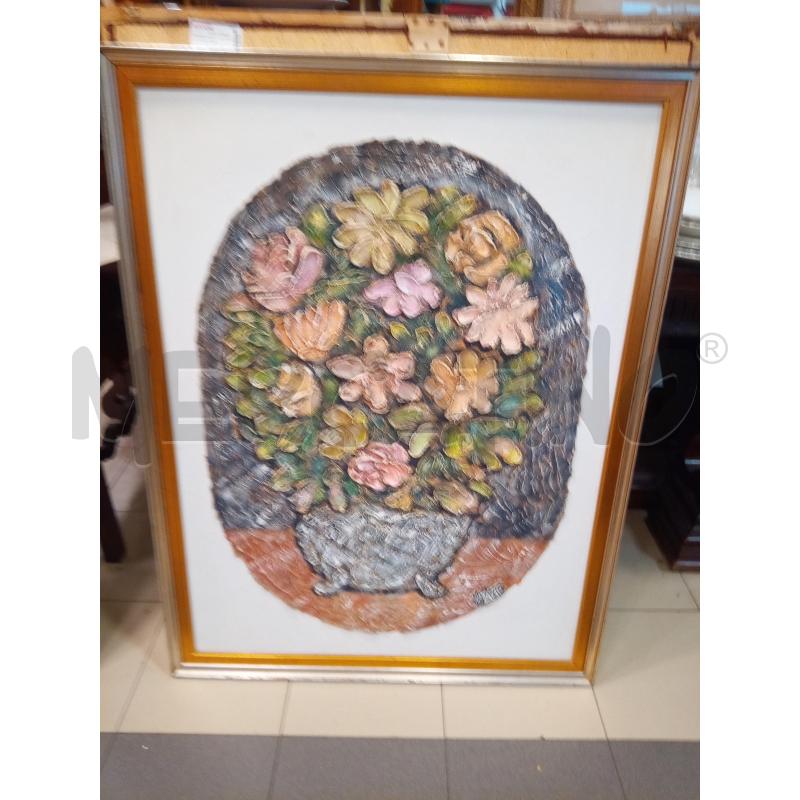 QUADRO STUCCO VASO FIORI  | Mercatino dell'Usato Roma porta maggiore 1
