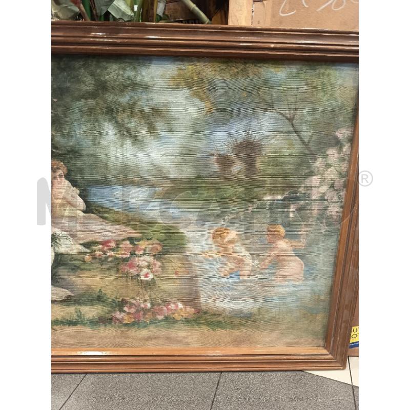 QUADRO SUCCO D'ERBA DAME CON AMORINI | Mercatino dell'Usato Roma porta maggiore 2