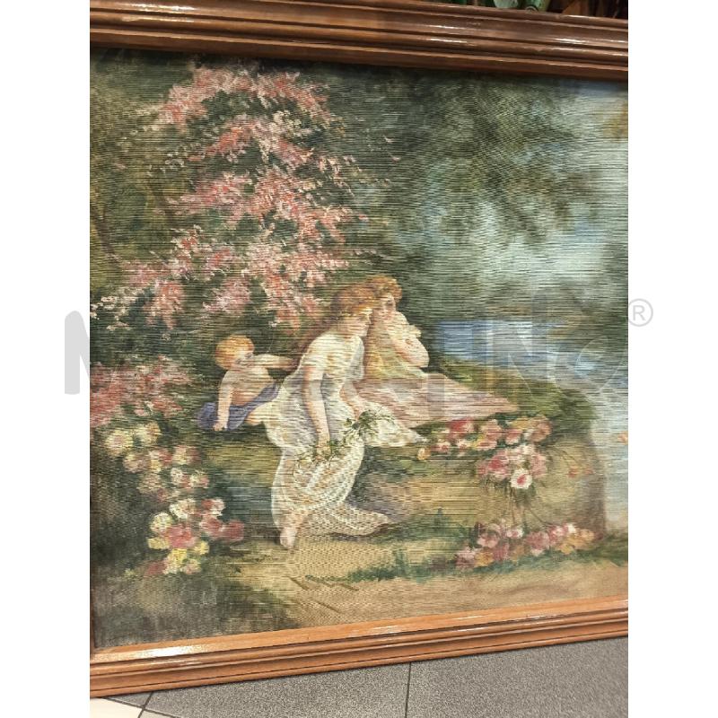 QUADRO SUCCO D'ERBA DAME CON AMORINI | Mercatino dell'Usato Roma porta maggiore 3