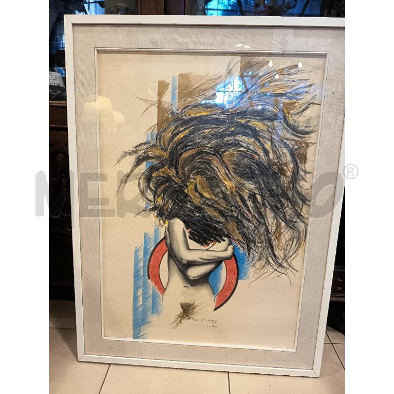 QUADRO TECNICA MISTA NUDO DONNA ASTRATTO  | Mercatino dell'Usato Roma porta maggiore 1