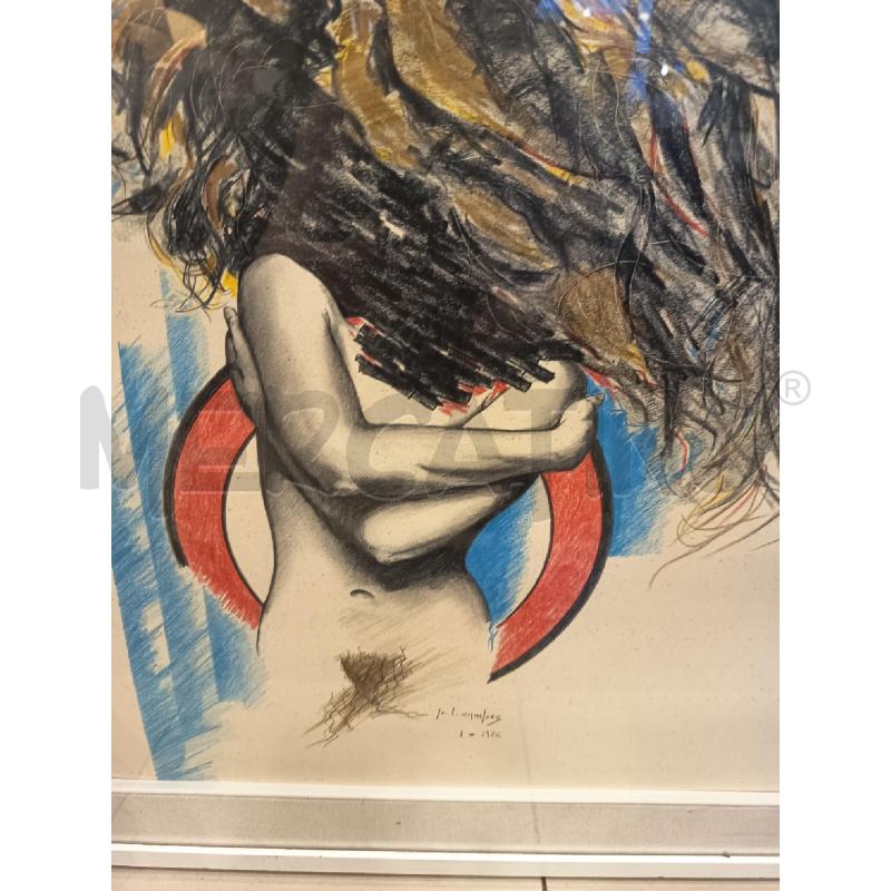 QUADRO TECNICA MISTA NUDO DONNA ASTRATTO  | Mercatino dell'Usato Roma porta maggiore 4