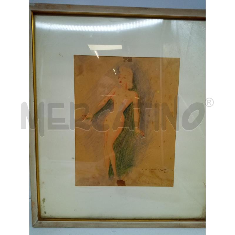 QUADRO TECNICA MISTA NUDO FEMMINILE '40 | Mercatino dell'Usato Roma porta maggiore 1