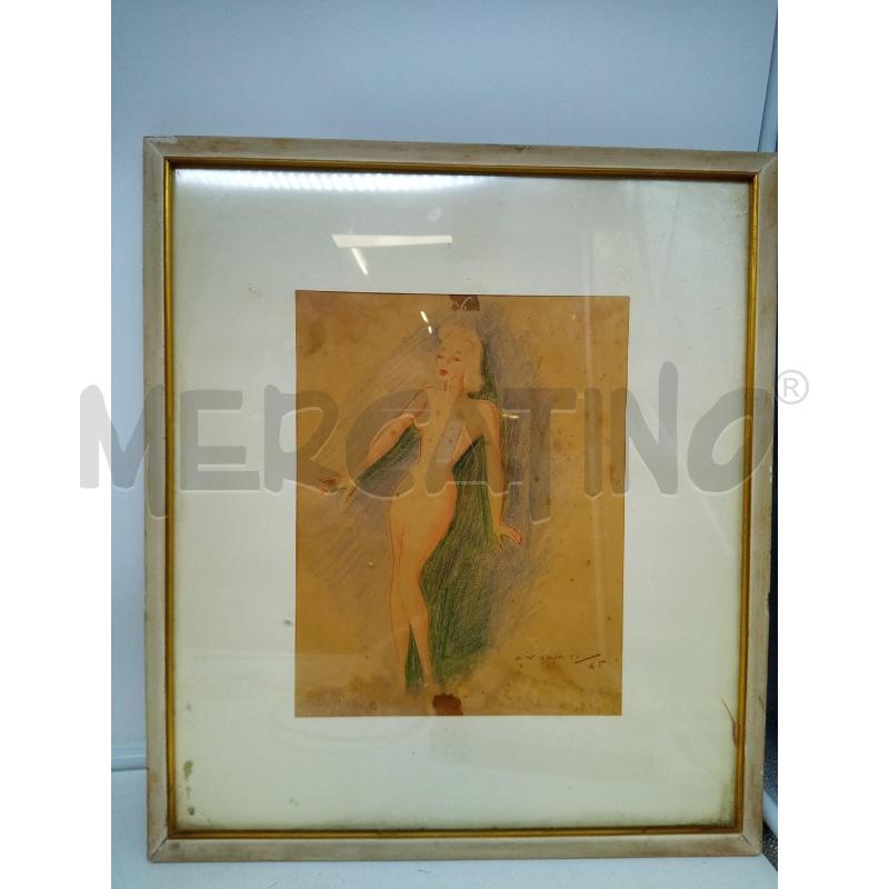 QUADRO TECNICA MISTA NUDO FEMMINILE '40 | Mercatino dell'Usato Roma porta maggiore 3