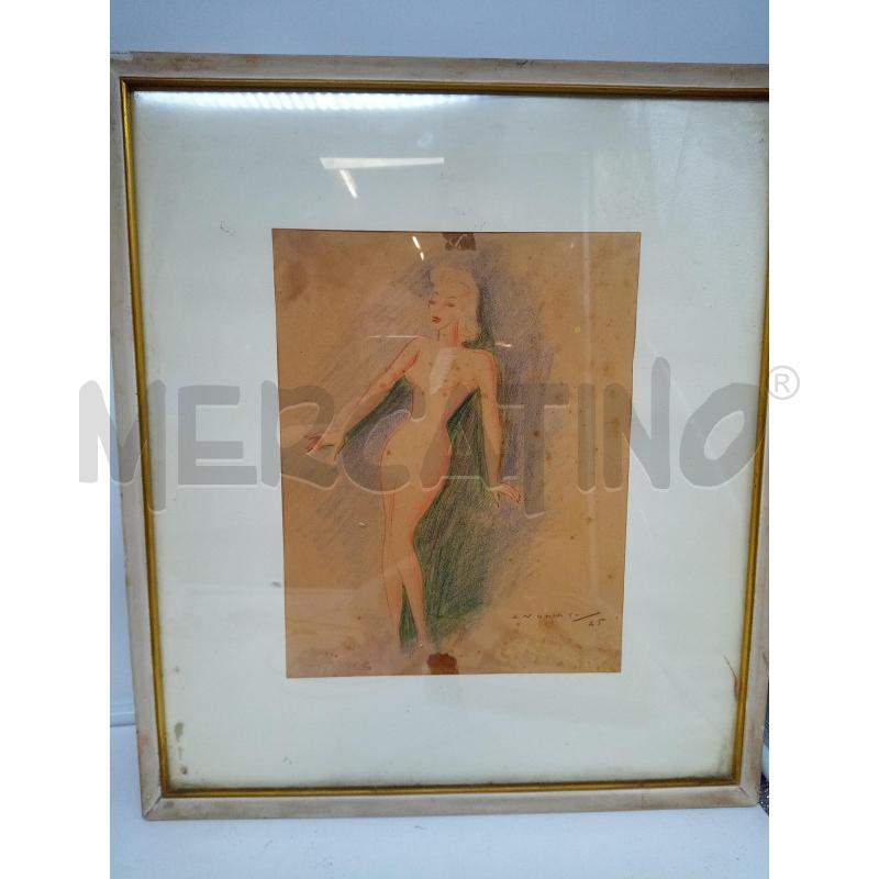 QUADRO TECNICA MISTA NUDO FEMMINILE '40 | Mercatino dell'Usato Roma porta maggiore 4