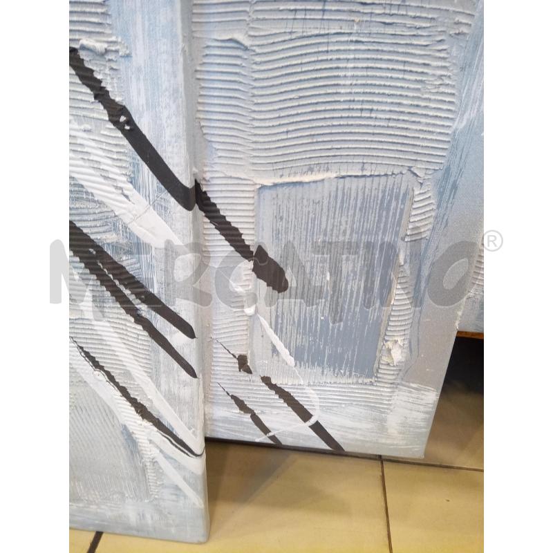 QUADRO TECNICA MISTA TELA MULTIPLA FONDO AZZURRO SCHIZZI | Mercatino dell'Usato Roma porta maggiore 4