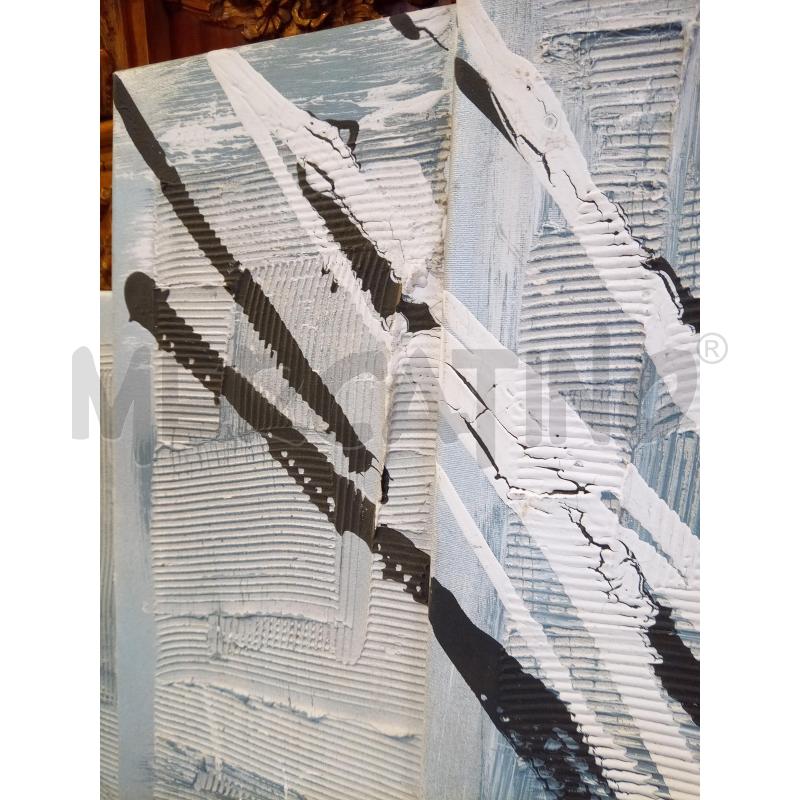 QUADRO TECNICA MISTA TELA MULTIPLA FONDO AZZURRO SCHIZZI | Mercatino dell'Usato Roma porta maggiore 5